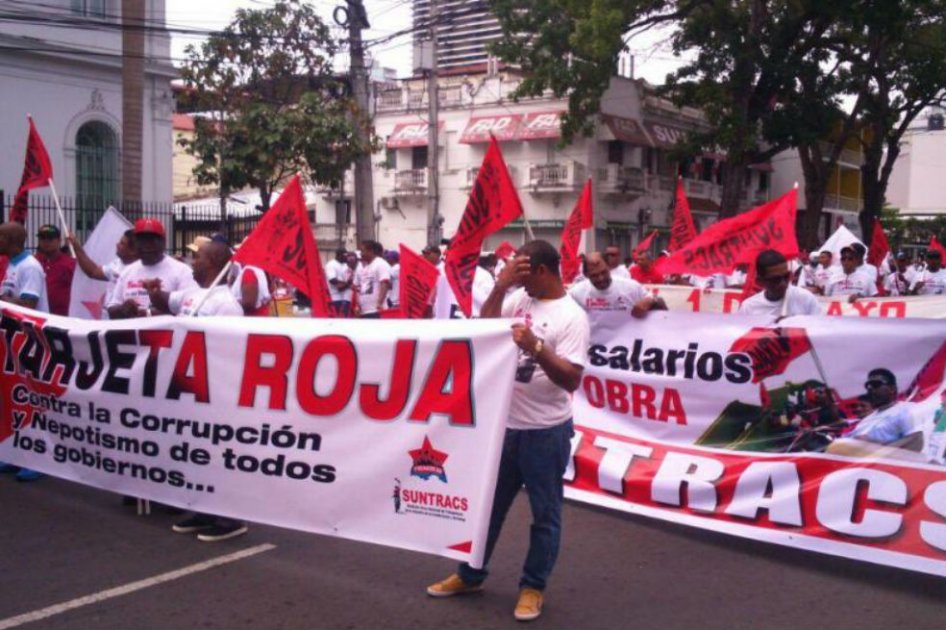 Trabajadores panameños marcharon contra la corrupción