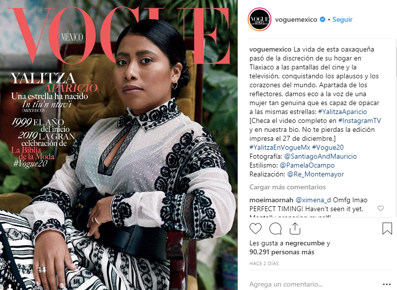 Yalitza Aparicio hace historia en la portada de Vogue