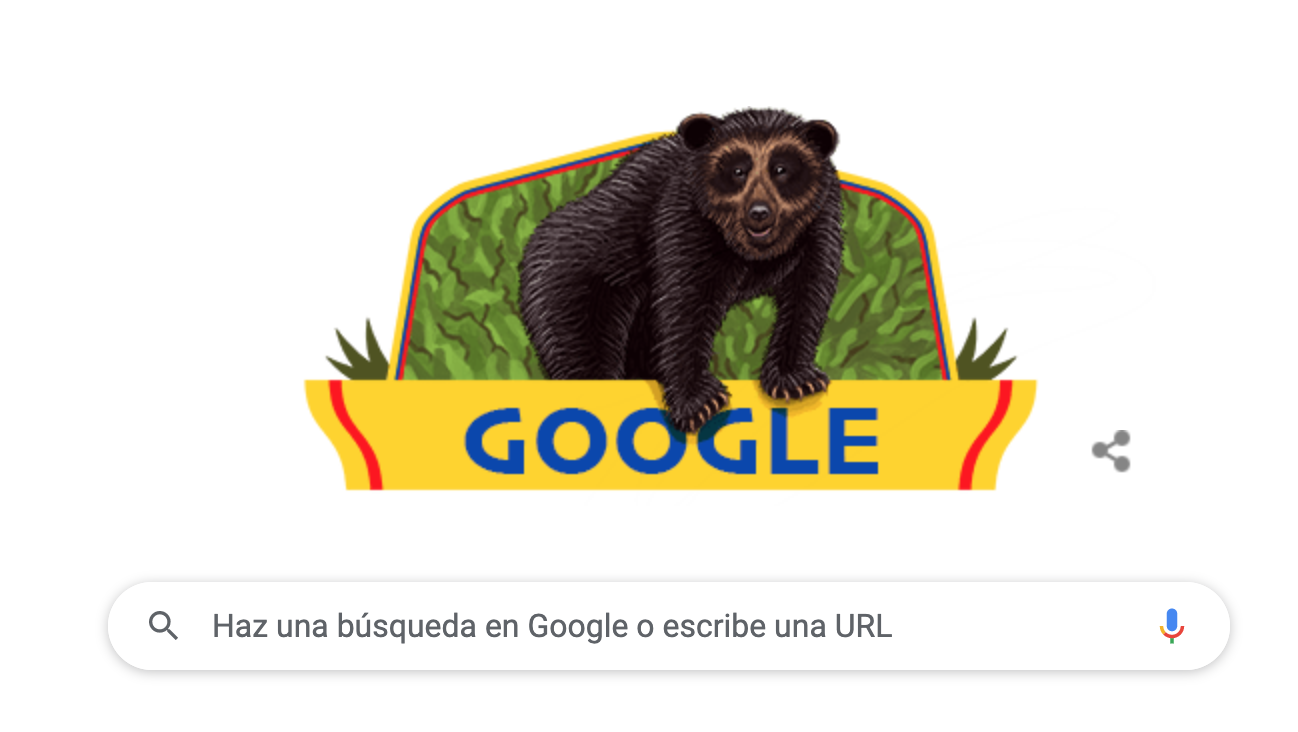 Google dedica al oso de anteojos el “doodle” por la celebración del 20 de julio