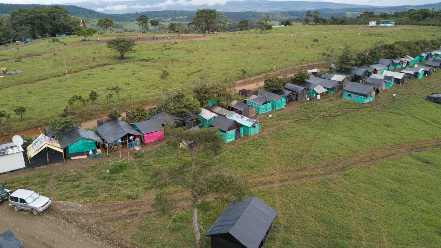 Aerofoto del sector A de la Zona Veredal Mariana Páez