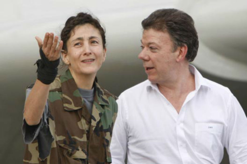Ingrid Betancourt y Juan Manuel Santos