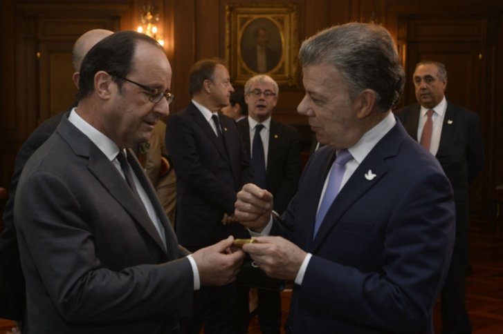 «Francia y Europa están cumpliendo su cita con la paz»: Santos sobre visita de Hollande