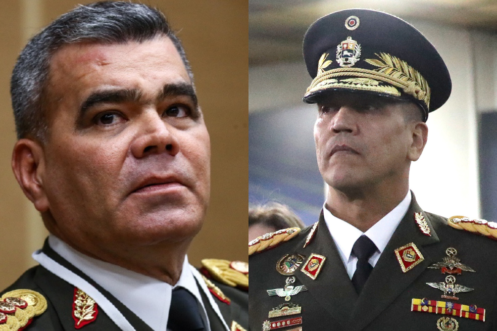 Vladimir Padrino López, ministro de Defensa venezolano que lleva diez años en el cargo, y Domingo Antonio Hernández Lárez, comandante estratégico operacional de la Fuerza Armada venezolana.