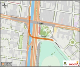 Puente curvo de la avenida NQS en Bogotá estará cerrado por un mes