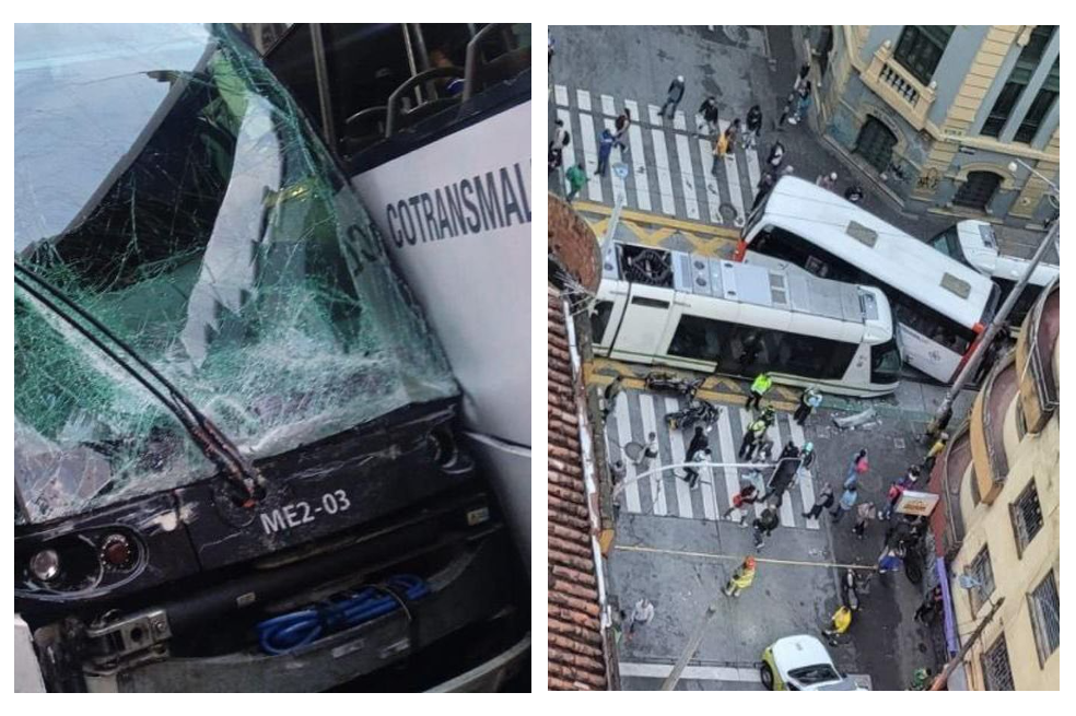 Choque de tranvía y un bus dejó 13 personas lesionadas en Medellín