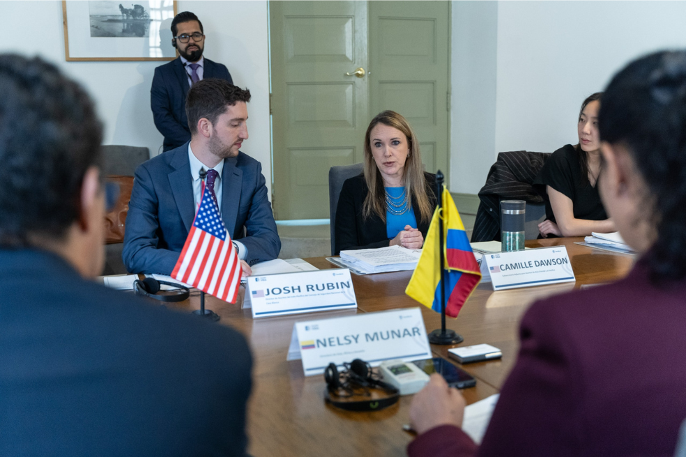 Camille Dawson, delegada del Gobierno de Joe Biden para asuntos de Asia Oriental y el Pacífico, se reunió en Colombia con delegados de la Cancillería.