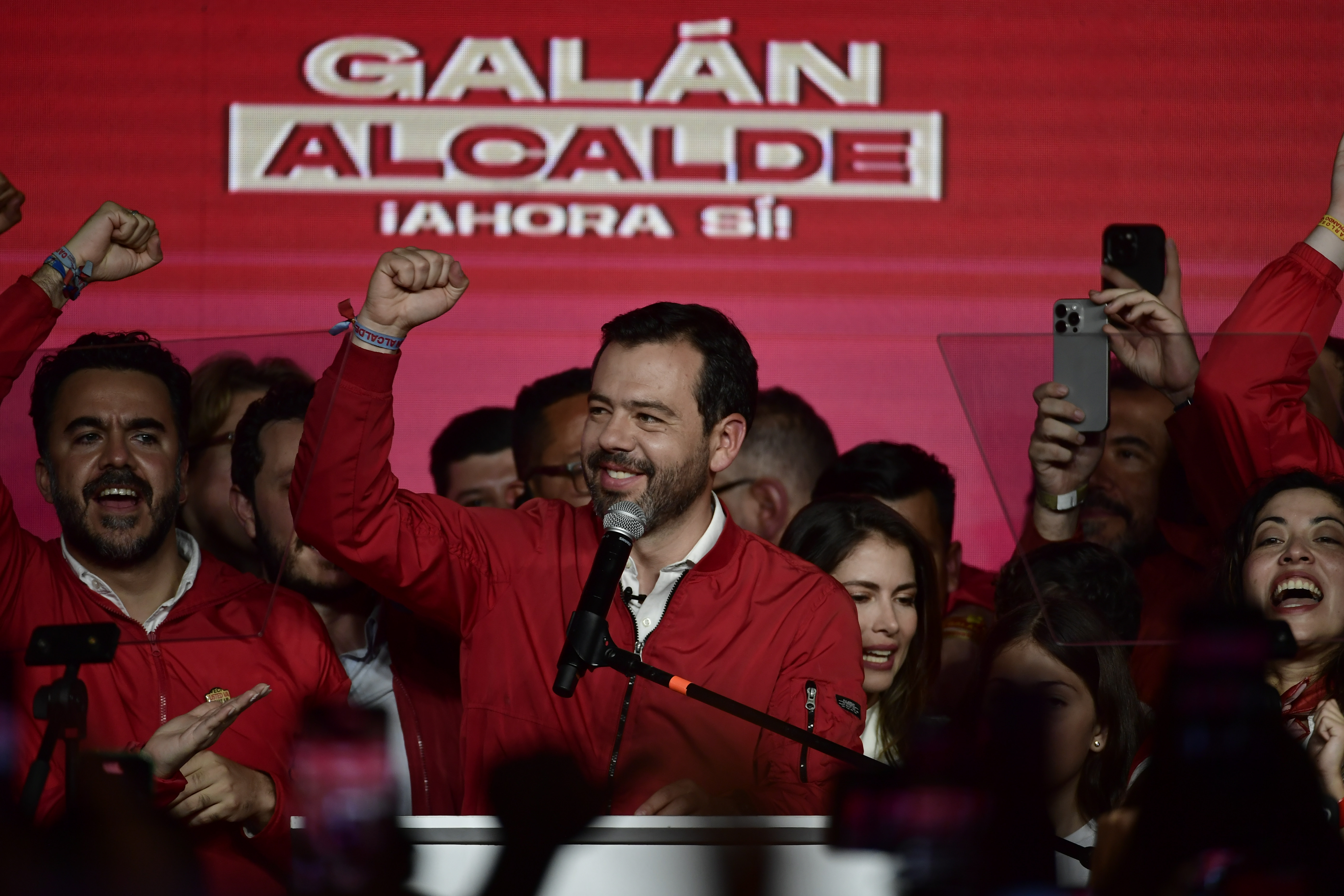 Carlos Fernando Galán, alcalde electo de Bogotá, celebración por su victoria