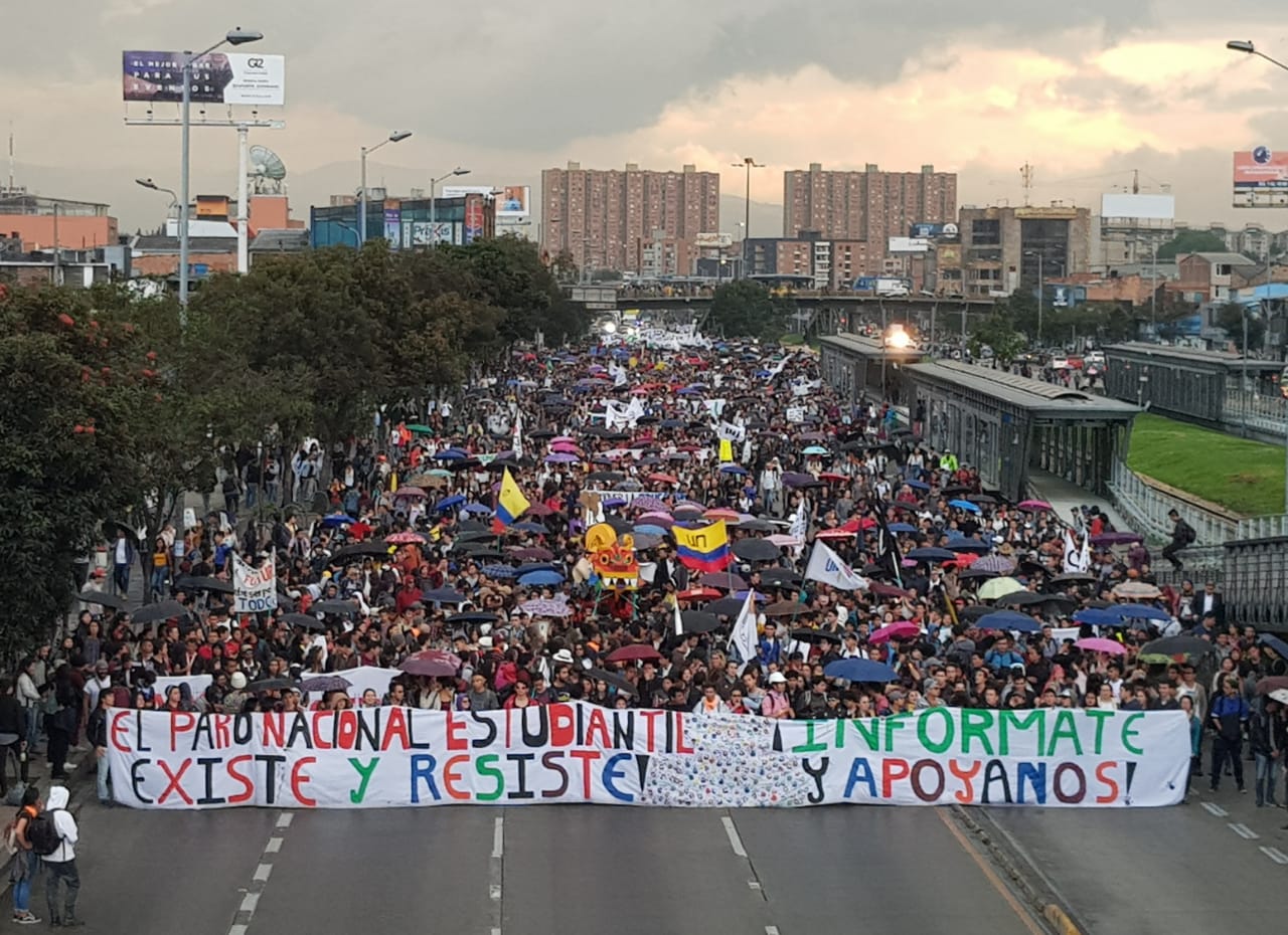 Así se desarrolla la jornada de movilizaciones en Bogotá