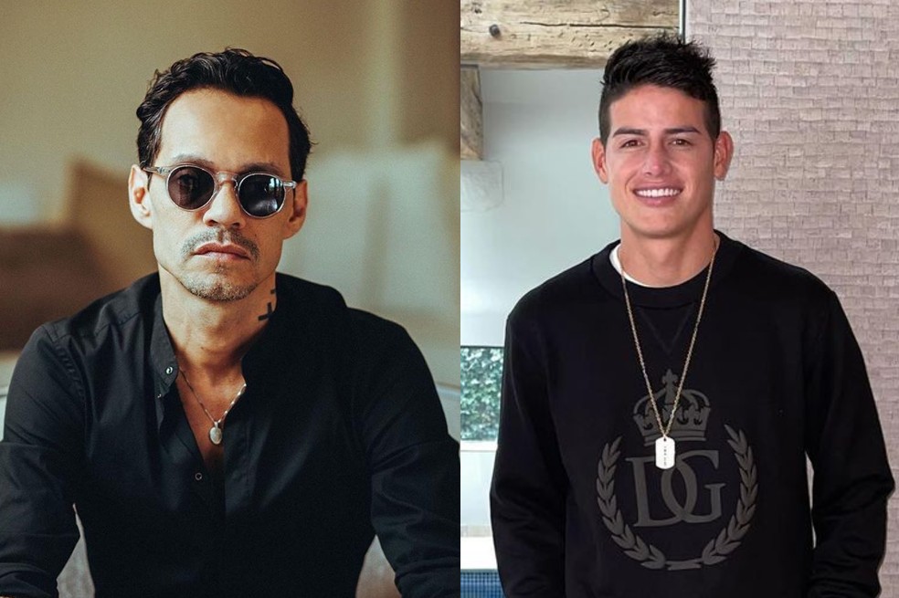 Foto: James Rodríguez y Marc Anthony compartiendo palco