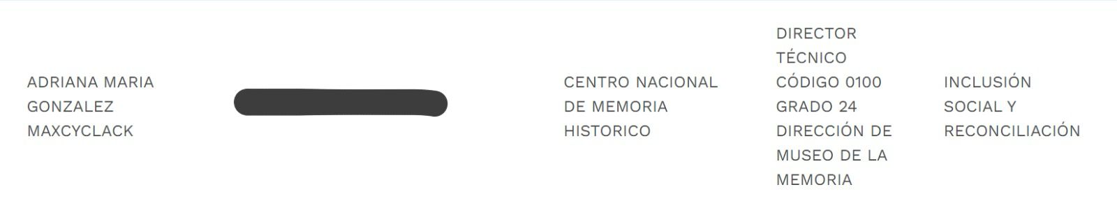 Así aparece la hoja de vida de González en la página de Presidencia.