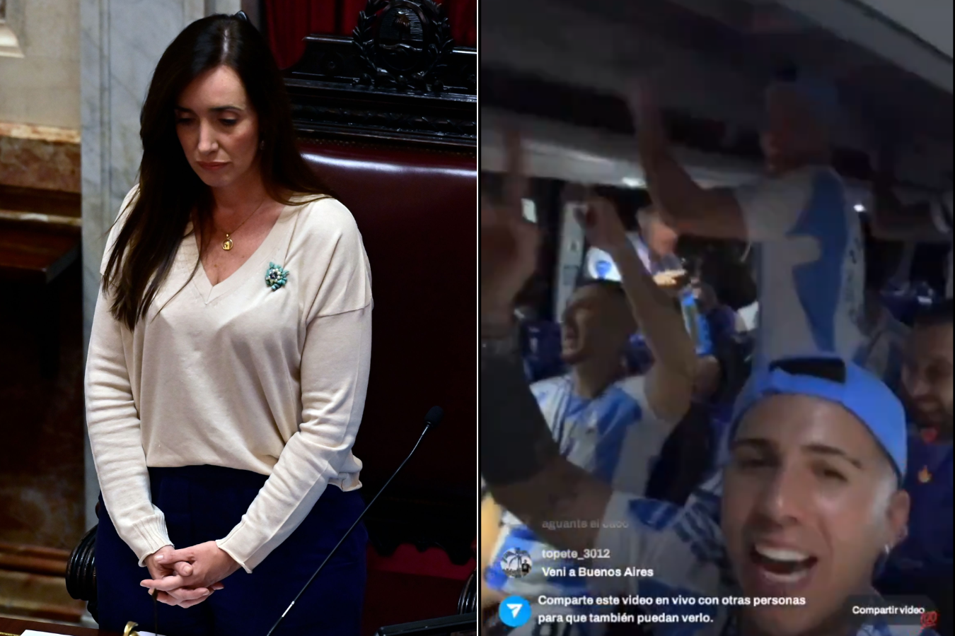 Vicepresidenta argentina Villarruel dice que solo quiso “defender a la selección”