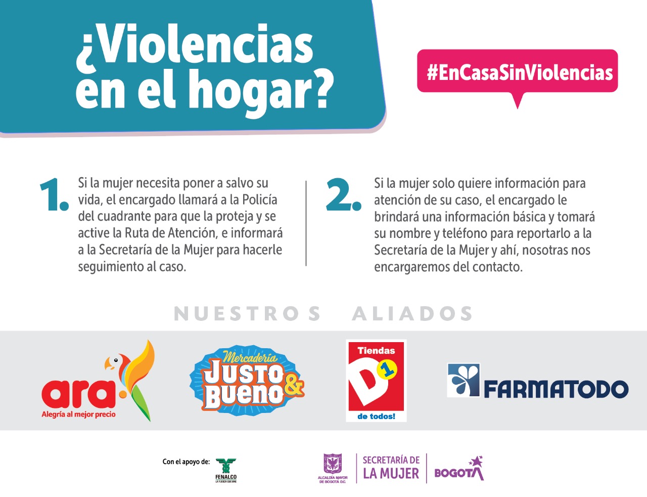 Tiendas y droguerías se convierten en espacios seguros para las mujeres en Bogotá