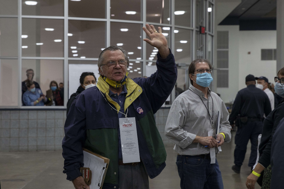 Un manifestante pro Trump en Michigan.