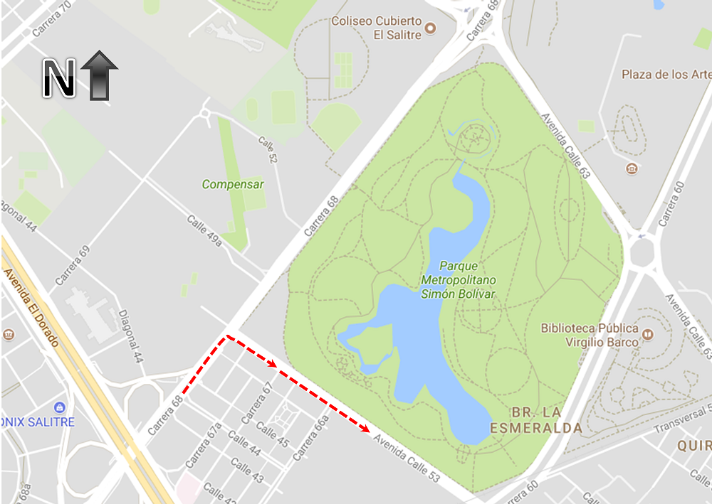 Los usuarios que circulan en sentido norte – sur por la carrera 68 y desean tomar la calle 63 al oriente, podrán continuar por la carrera 68 al sur y la calle 26 al oriente (Mapa 3).Los usuarios que movilizan en sentido sur - norte por la carrera 68 y desean tomar la calle 63 al oriente deberán tomar la calle 53 al oriente (Mapa 4). * * *Si quiere conocer más sobre lo que pasa en Bogotá, lo invitamos a seguir nuestra página en Facebook