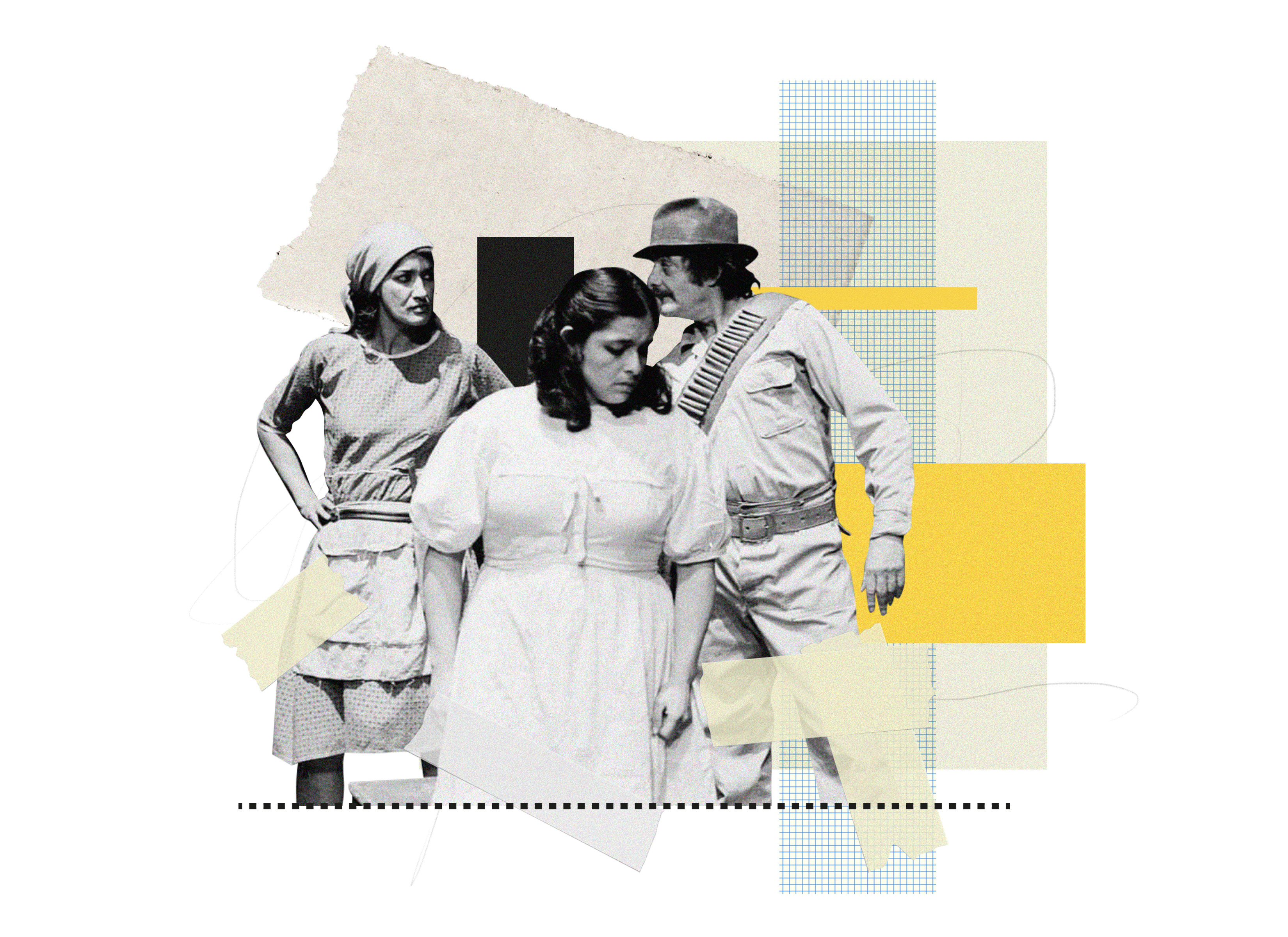 Esta fue una de las primeras presentaciones de la obra. En escena: Patricia Ariza, Inés Prieto y Santiago García.