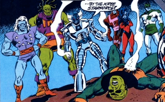 Además, en el material original, se trata claramente de un grupo de villanos, en lugar de la ambigüedad que presentan en su versión del Universo Cinematográfico Marvel. Por ejemplo, en su presentación se enfrentaron a los Vengadores mientras los héroes más poderosos de la Tierra intentaban negociar la paz entre los Shi'ar y Kree.