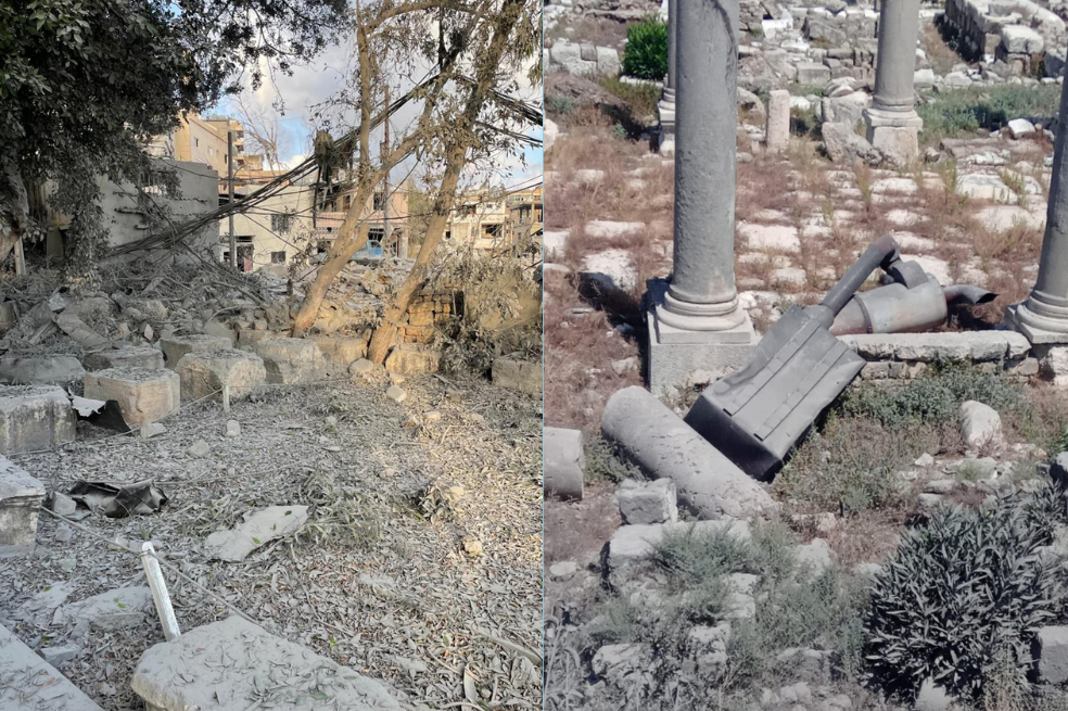 Ruinas de Tiro, Líbano, tras bombardeos israelíes.