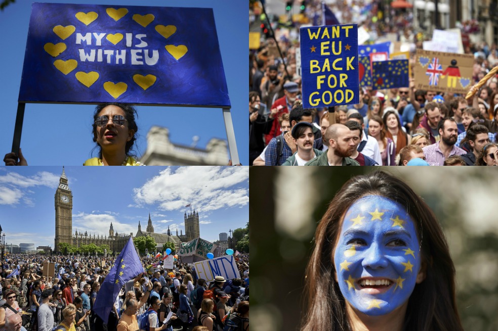 Imágenes: multitudinaria marcha en Londres para pedir que no se active el Brexit