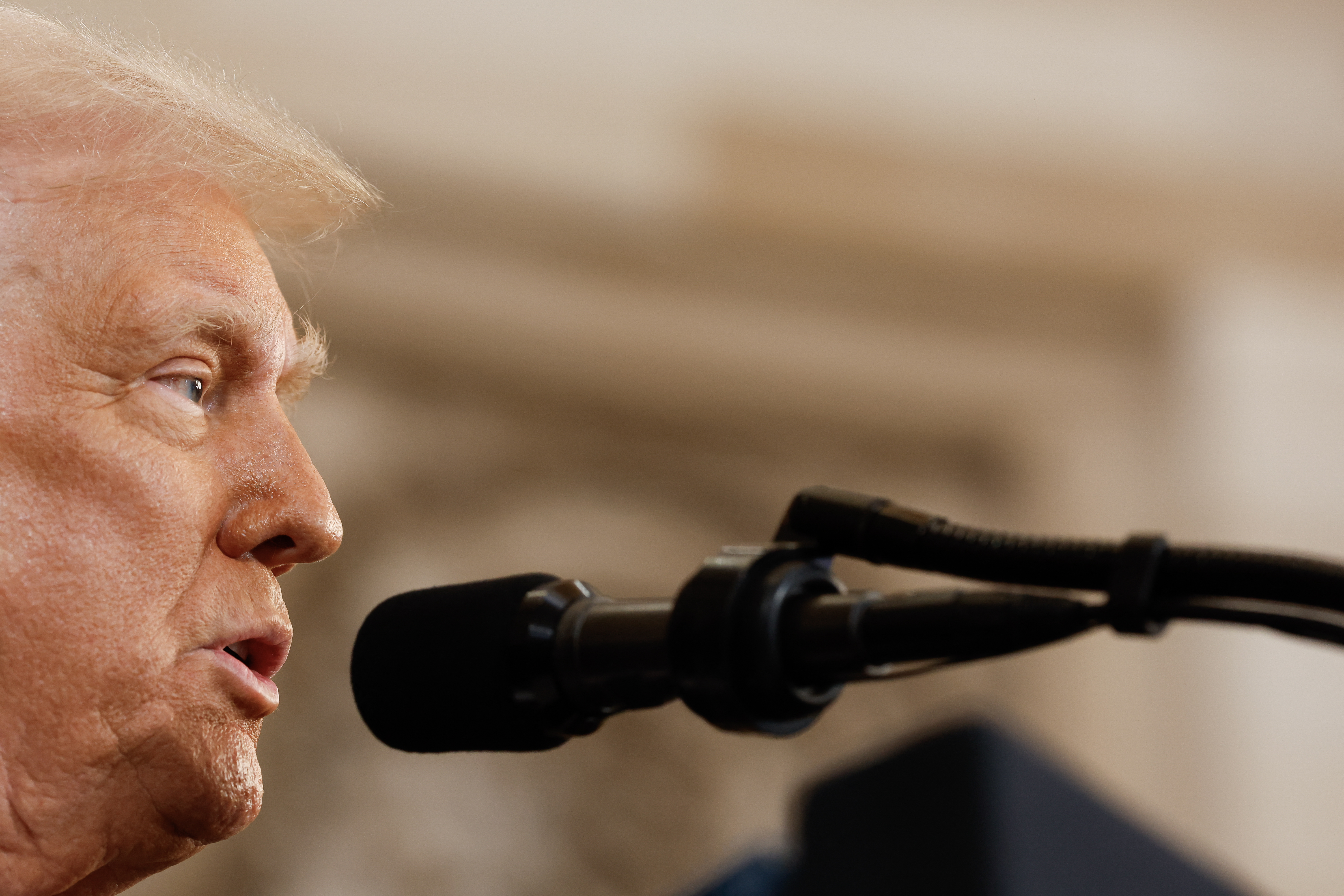 Donald Trump durante su discurso.
