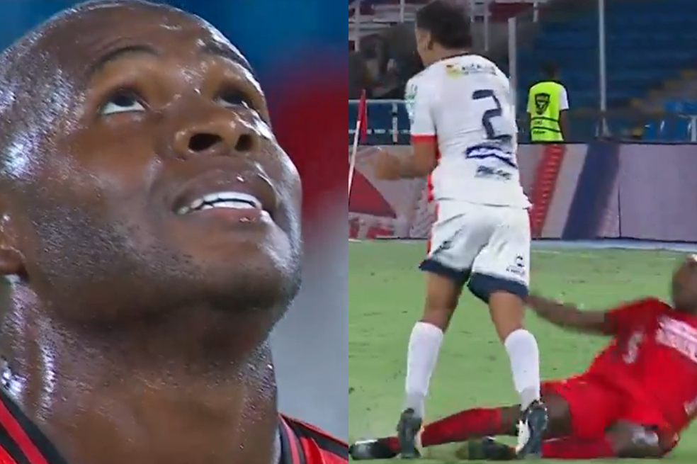 Ibarbo y su insólita roja en partido de América: se cayó y le metió una plancha al rival
