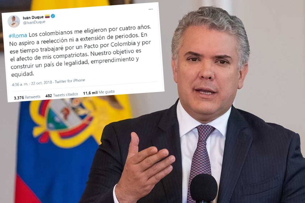 Lo que decía Duque en 2018: “No aspiro a reelección ni a extensión de periodos”