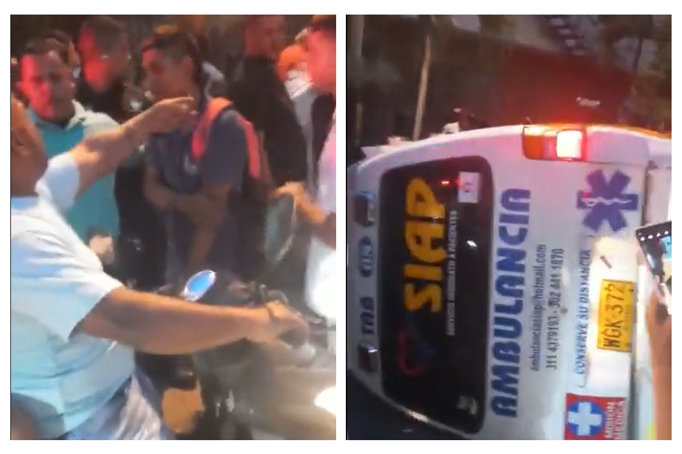 Ambulancia se volcó al internar huir después de atropellar a motociclistas en Cali