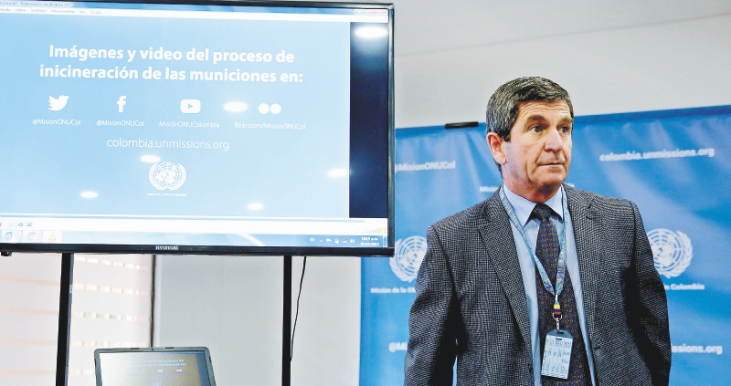 El general argentino Javier Pérez Aquino, jefe de observadores de la Misión de la ONU en Colombia. / EFE