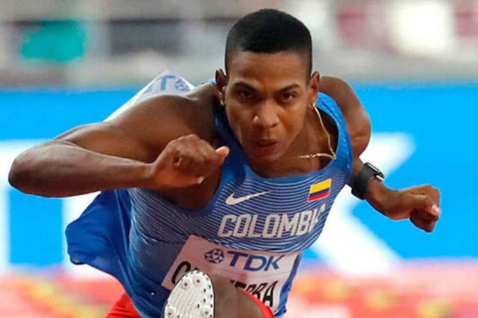 Yohan Chaverra, en semifinales de 110 metros vallas en el Mundial de Atletismo