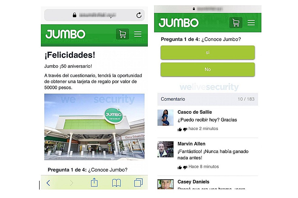 ¡Ojo! Estafadores ofrecen falsas tarjetas de Jumbo vía WhatsApp