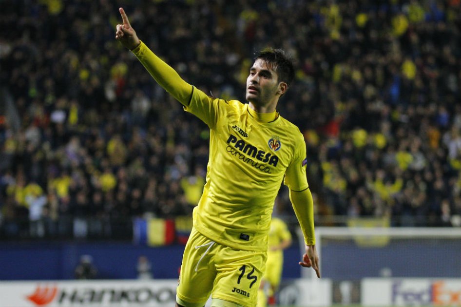 Manu Trigueiro celebra el segundo gol del Villarreal. Foto: AFP