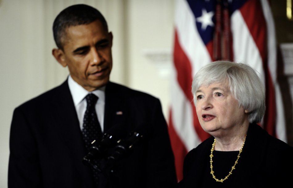 Obama y Janet Yellen