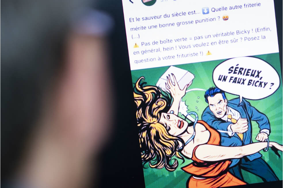 Publicidad de mujer golpeada por una hamburguesa crea polémica en Bélgica