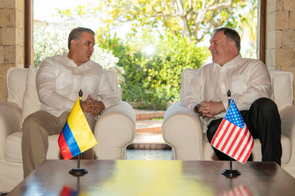 Duque se reúne con secretario de Estado de EE. UU. en Cartagena