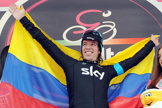 Rigoberto Urán, en el Giro de Italia 2013.