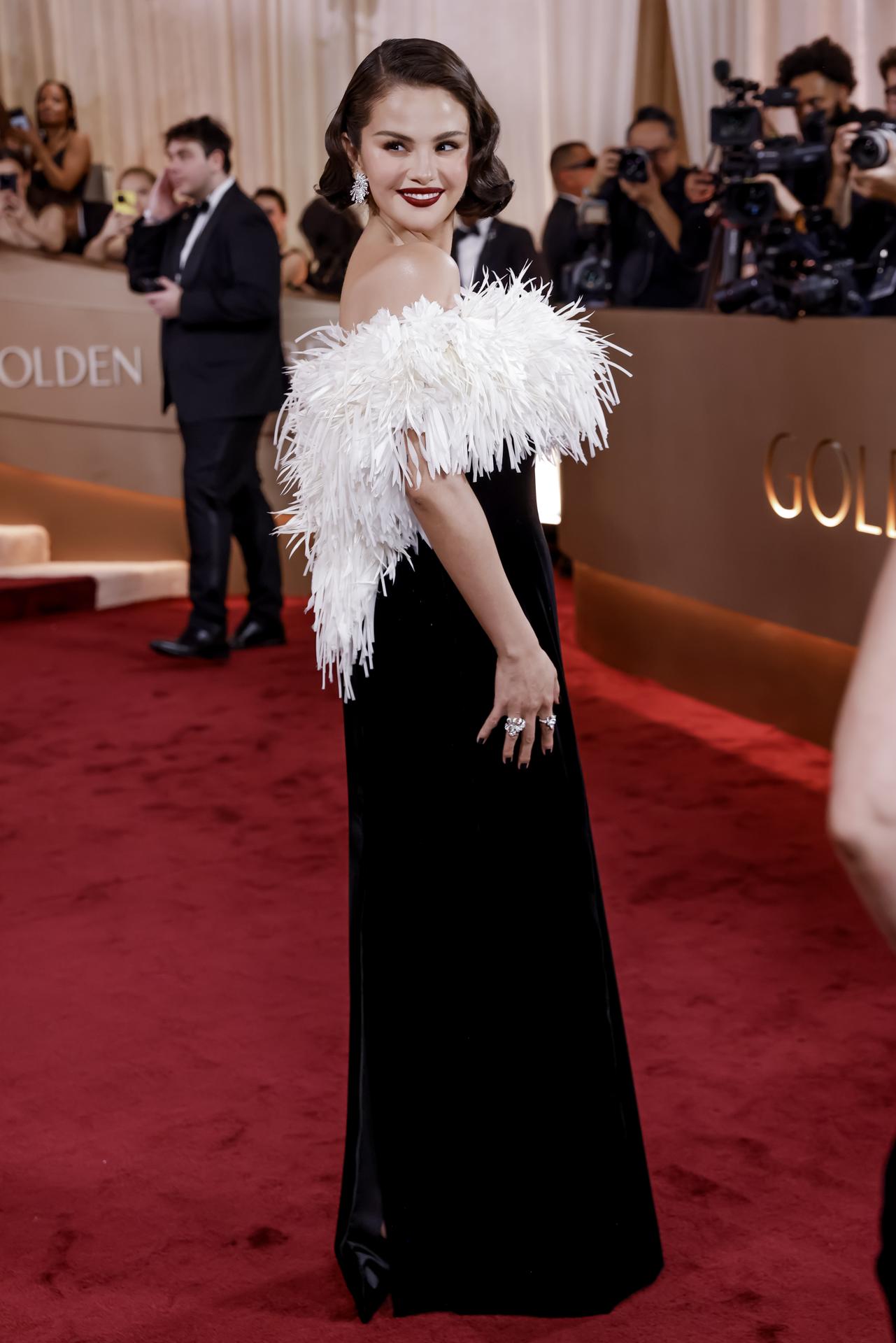 BEVERLY HILLS (United States), 11/01/2026.- US actress and singer Selena Gomez arrives for the 83rd annual Golden Globe Awards ceremony at the Beverly Hilton Hotel in Beverly Hills, California, USA, 11 January 2026. Artists in various film and television categories are awarded Golden Globes by the Hollywood Foreign Press Association. EFE/EPA/JILL CONNELLY
