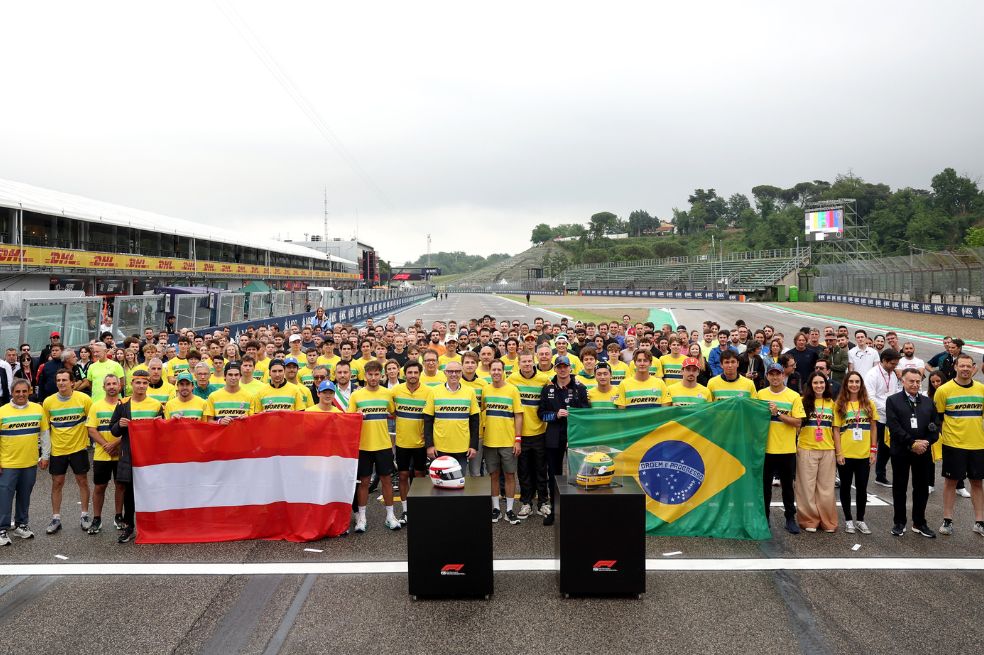 Senna y Ratzenberger fueron homenajeados por los pilotos de la Fórmula 1 en Imola