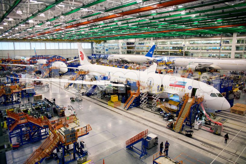 Jets Dreamliner 787 de Boeing Co. en North Charleston, Carolina del Sur.