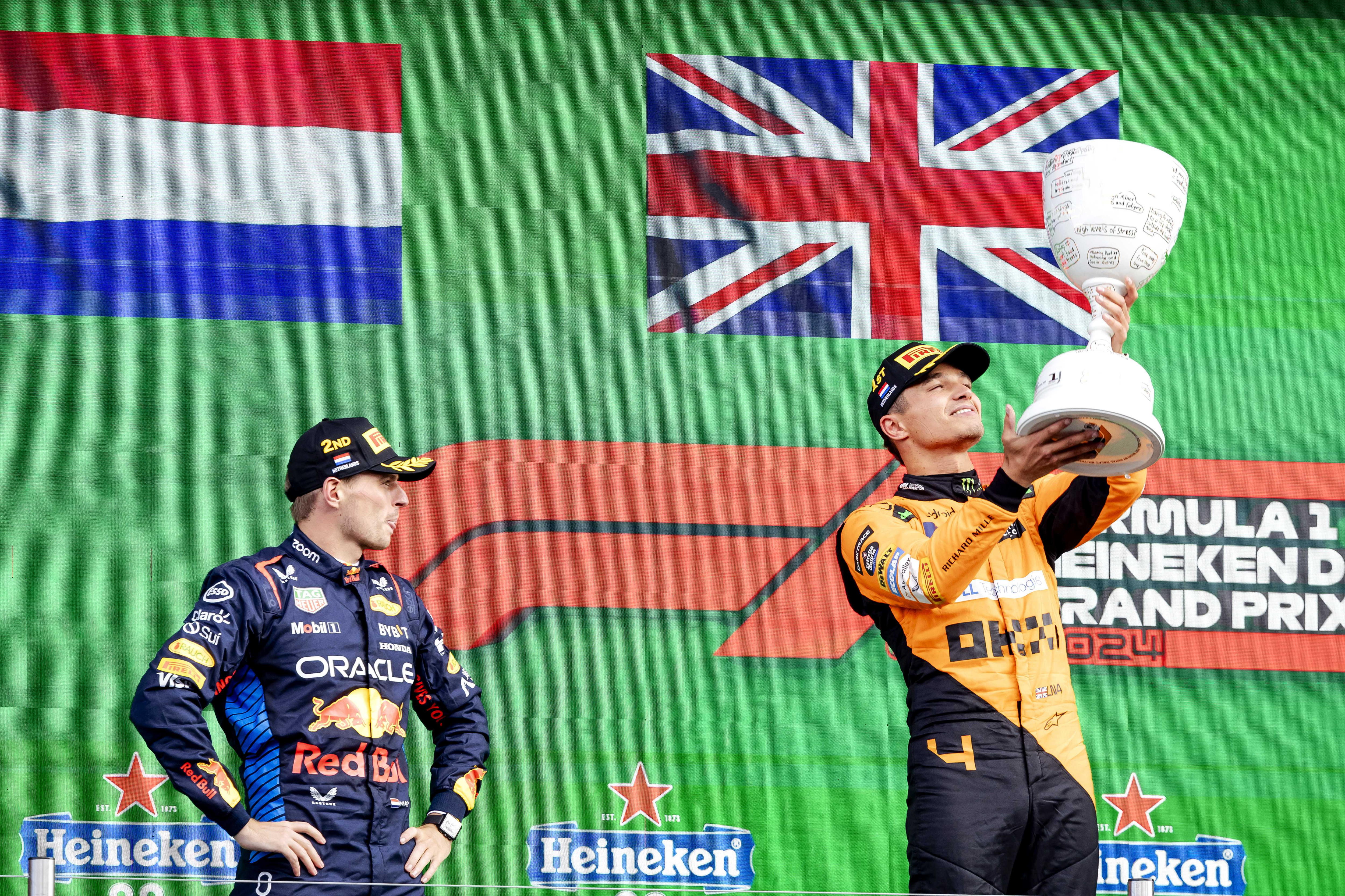 Norris le ganó la batalla a Verstappen en su propia casa, el GP de Países Bajos
