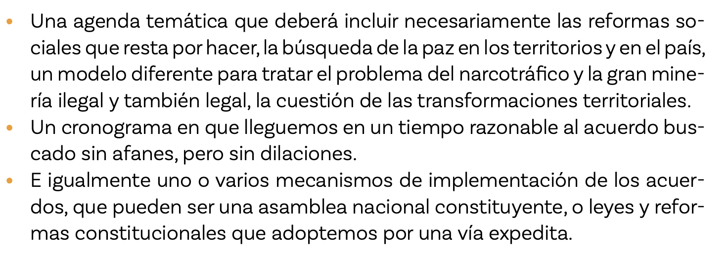 Página 136 del programa de gobierno de Iván Cepeda.