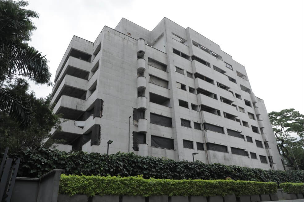 El edificio Mónaco, un día antes de su desaparición