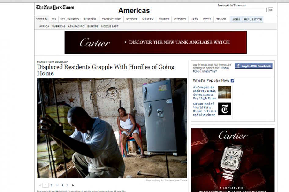 ‘The New York Times’ reporta la restitución de tierras