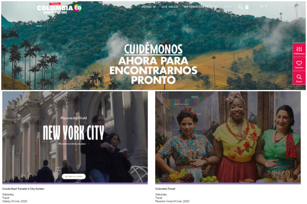 Colombia tiene el mejor sitio web de turismo en el mundo