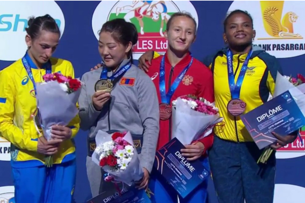 Jackeline Rentería se quedó con la medalla de bronce en el Mundial de Lucha