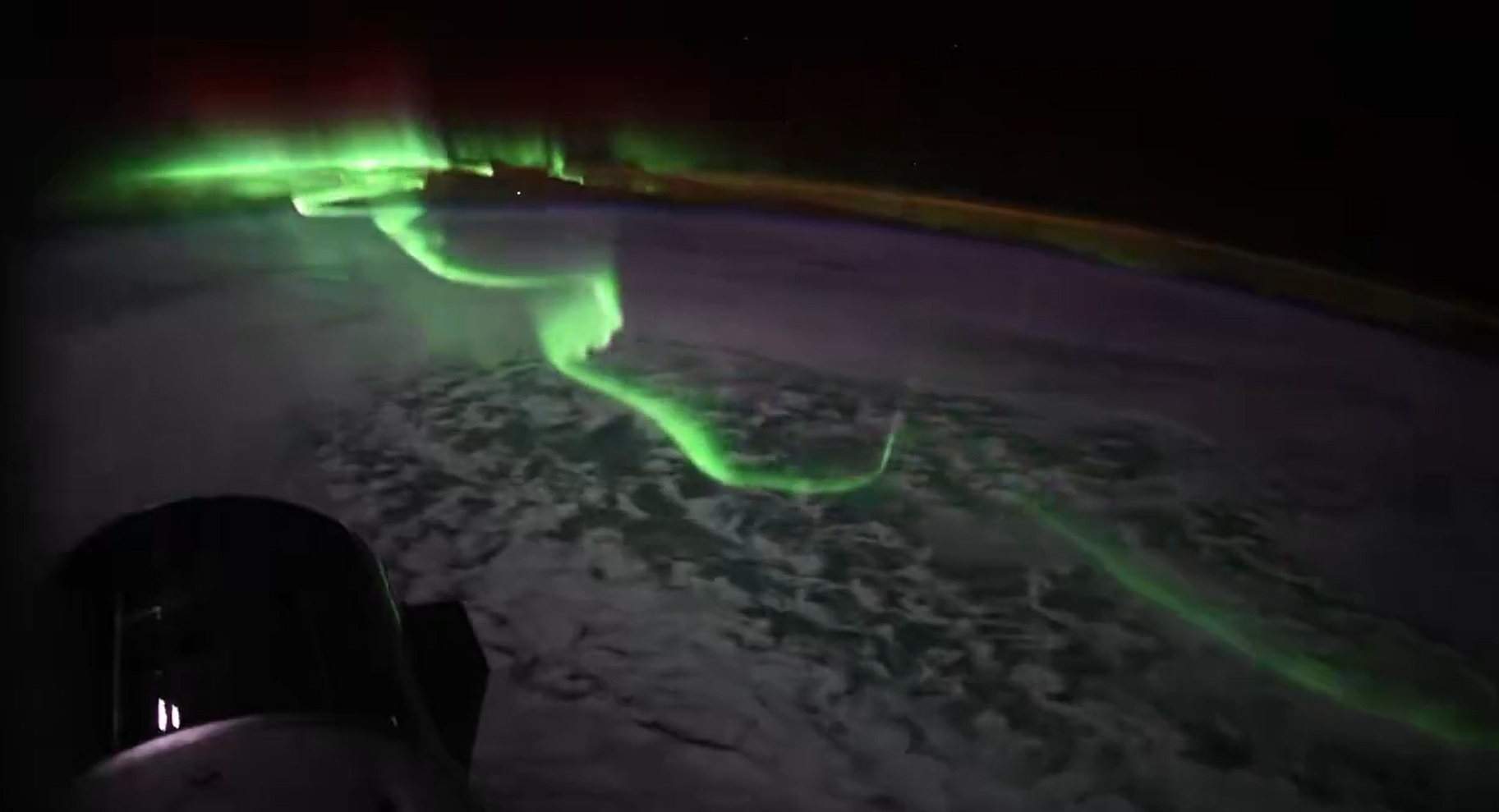 El video de una increíble aurora austral captada por una astronauta desde el espacio