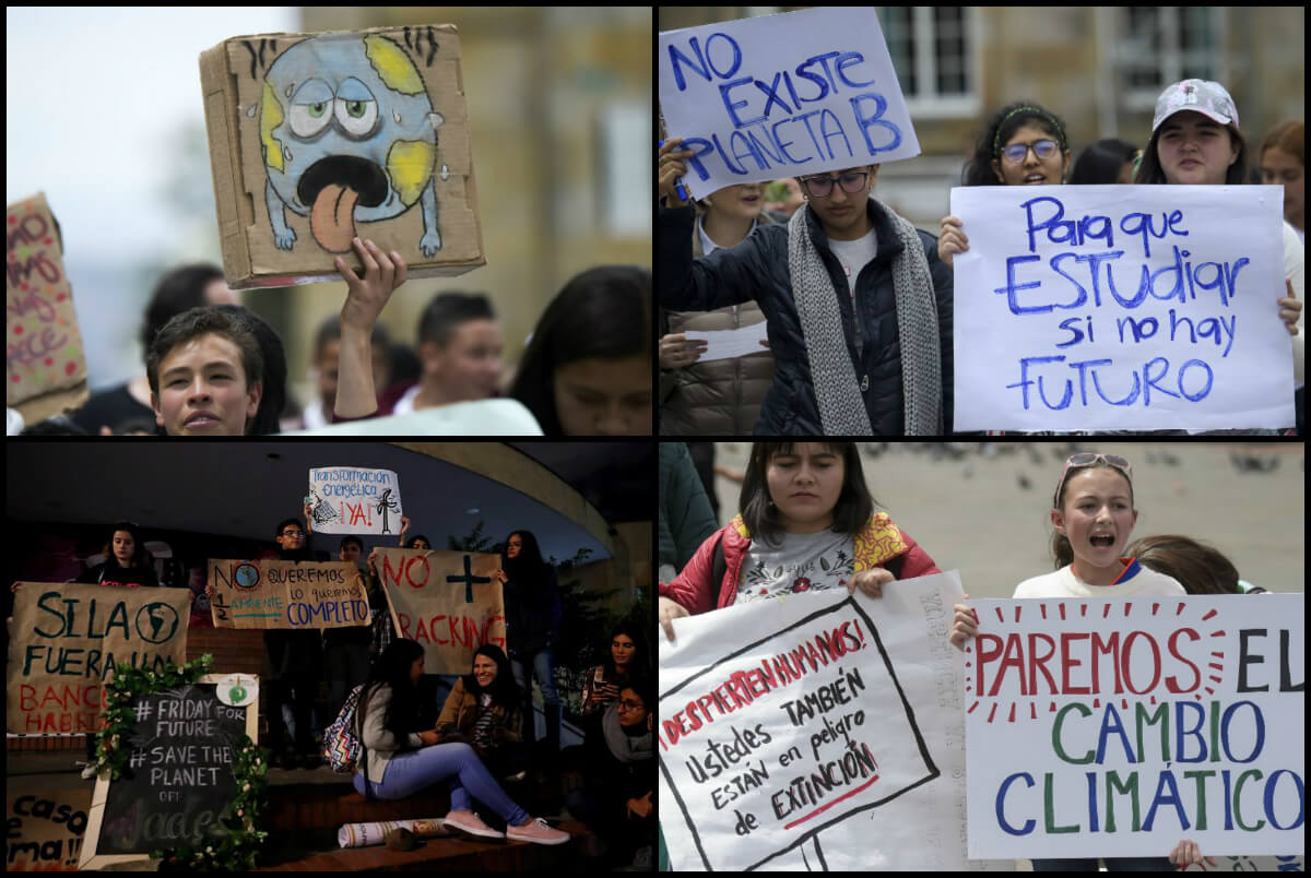 En imágenes: así fue la manifestación de jóvenes de Bogotá contra el cambio climático