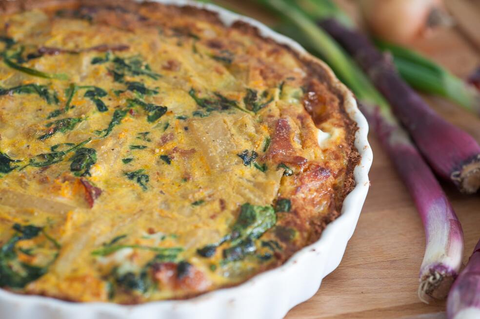 Receta para Navidad: tortilla al estilo español con arracacha y puerros salteados