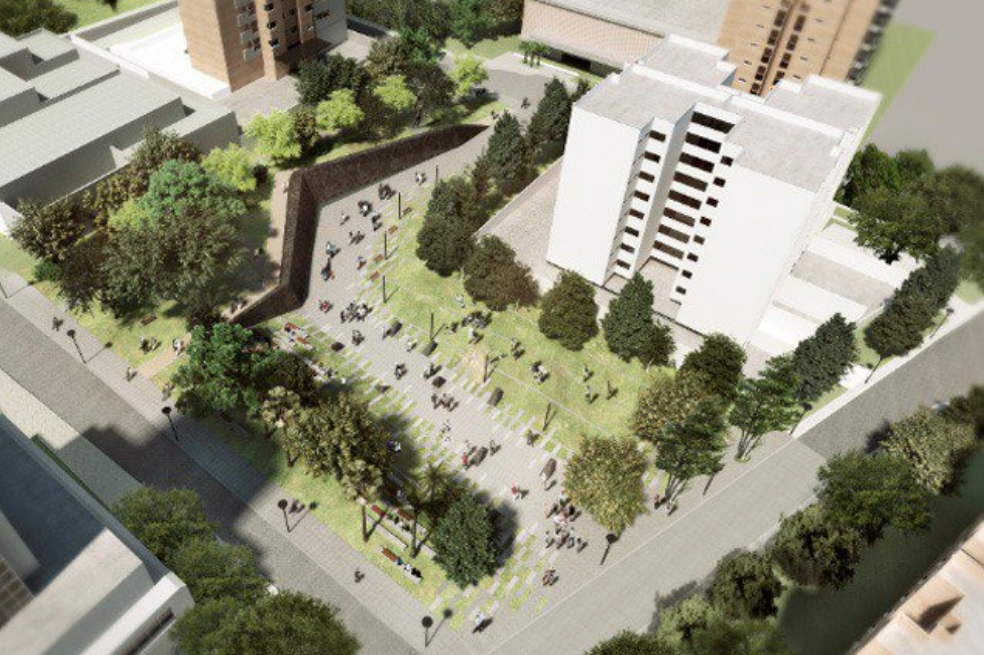 ‘Inflexión’, el parque que se construirá tras la demolición del edificio Mónaco