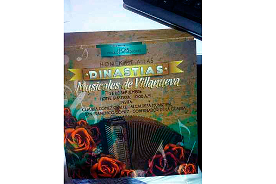 Esta es la tarjeta de invitación a la polémica parranda vallenata.