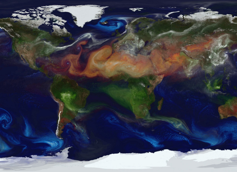 Esta es la Tierra cubierta por humo, gases y polvo