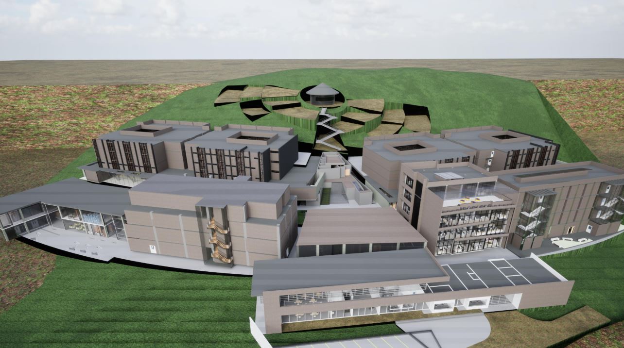 Render de la colonia agrícola en Silvia (Cauca). Este diseño no corresponde necesariamente a la versión final de la obra.